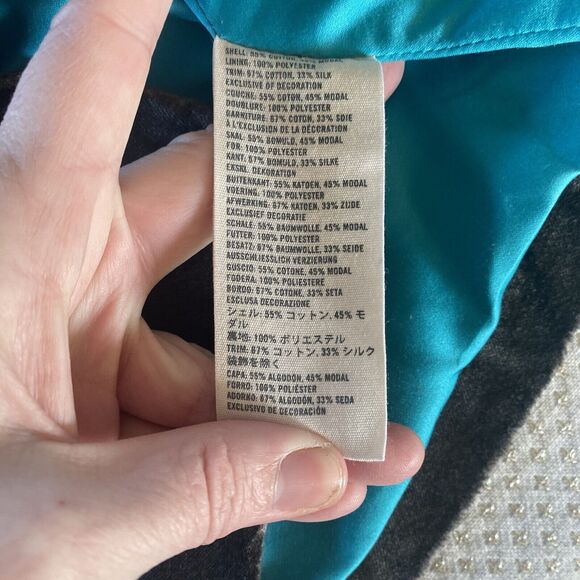 Abercrombie & Fitch Blazer Womens Medium Gray Blue Velvet Velour Cropped Jacket - Picture 10 of 15